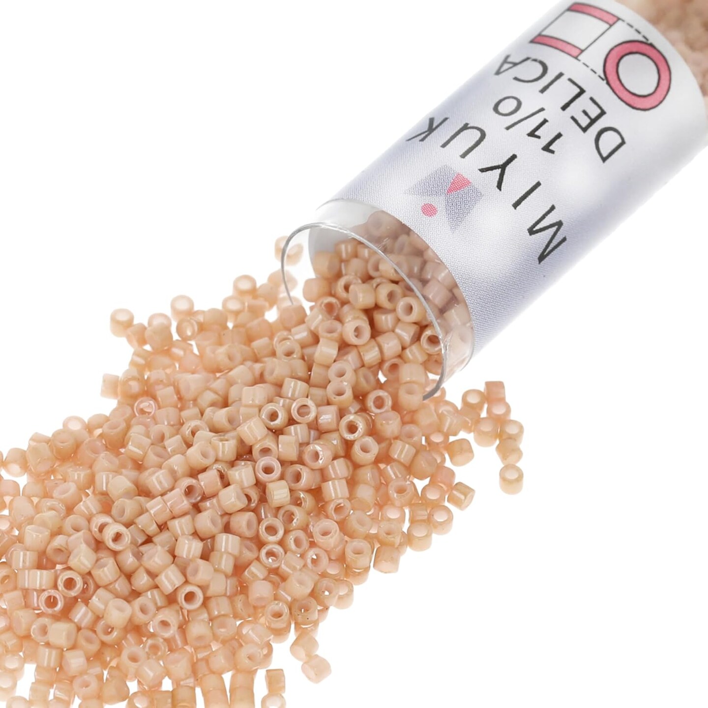 Miyuki Delica Seed Beads – Size 11/0 (1.6 mm), DB0208, Opaque Tan, 7.2 g, Approx. 1440 Beads, Made in Japan