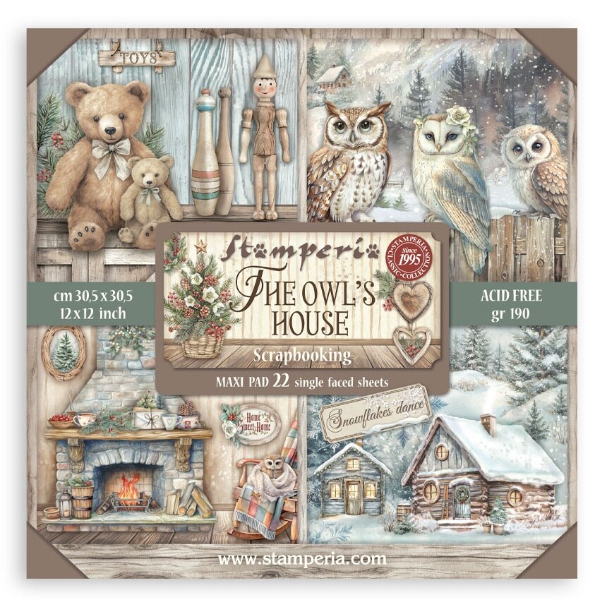 Stamperia Single-Sided Paper Pad 12&#x22;x12&#x22; 22/Pkg-The Owl&#x27;s House