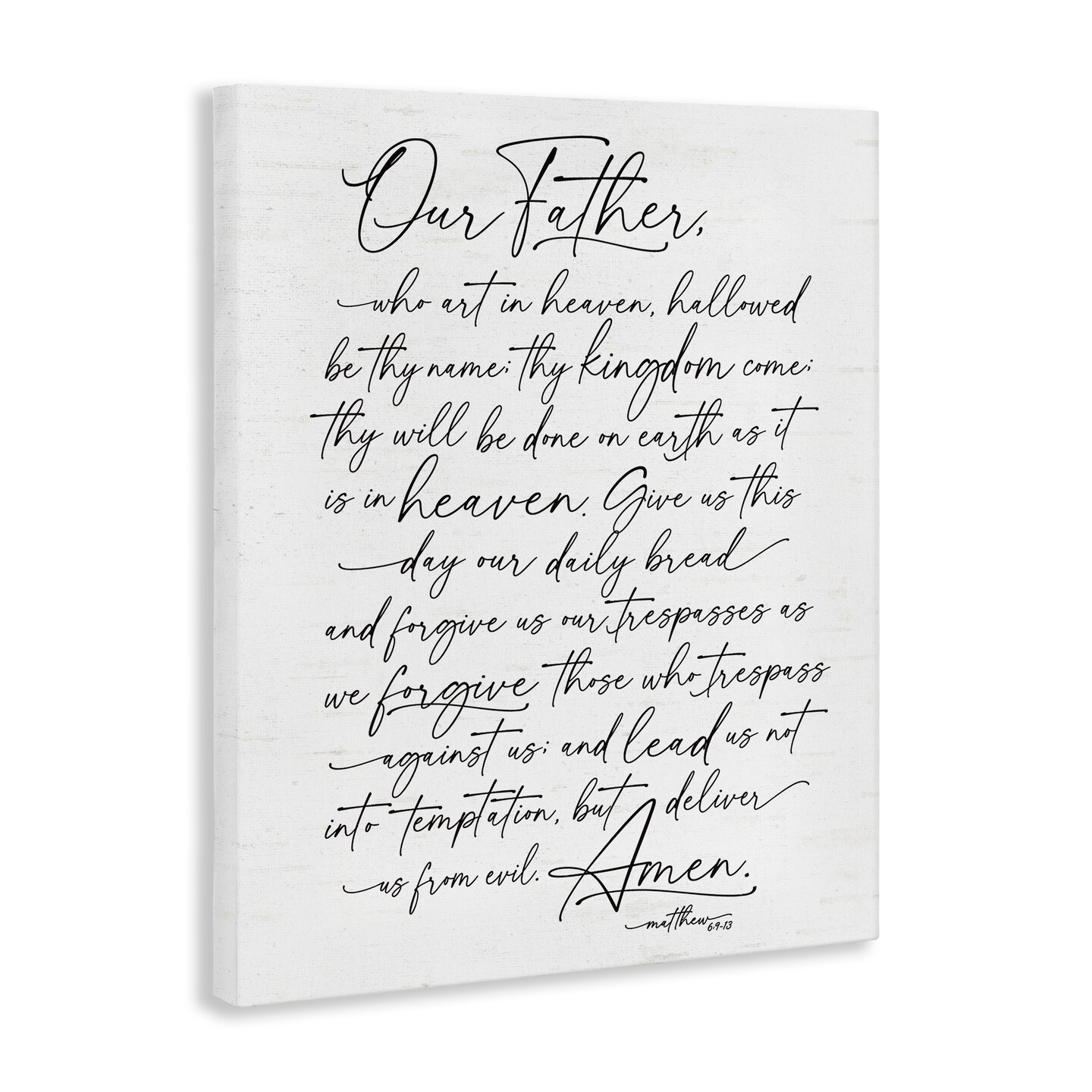 Stupell Industries Our Father Religious Prayer Reading Spiritual Scripture Canvas Design By Lettered and Lined
