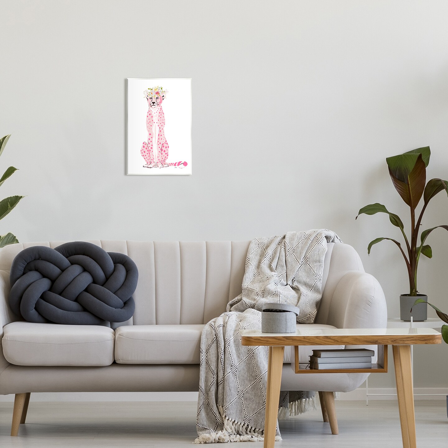 Stupell Industries Pink Leopard Floral Garland Wall Plaque Design By Patricia Pinto