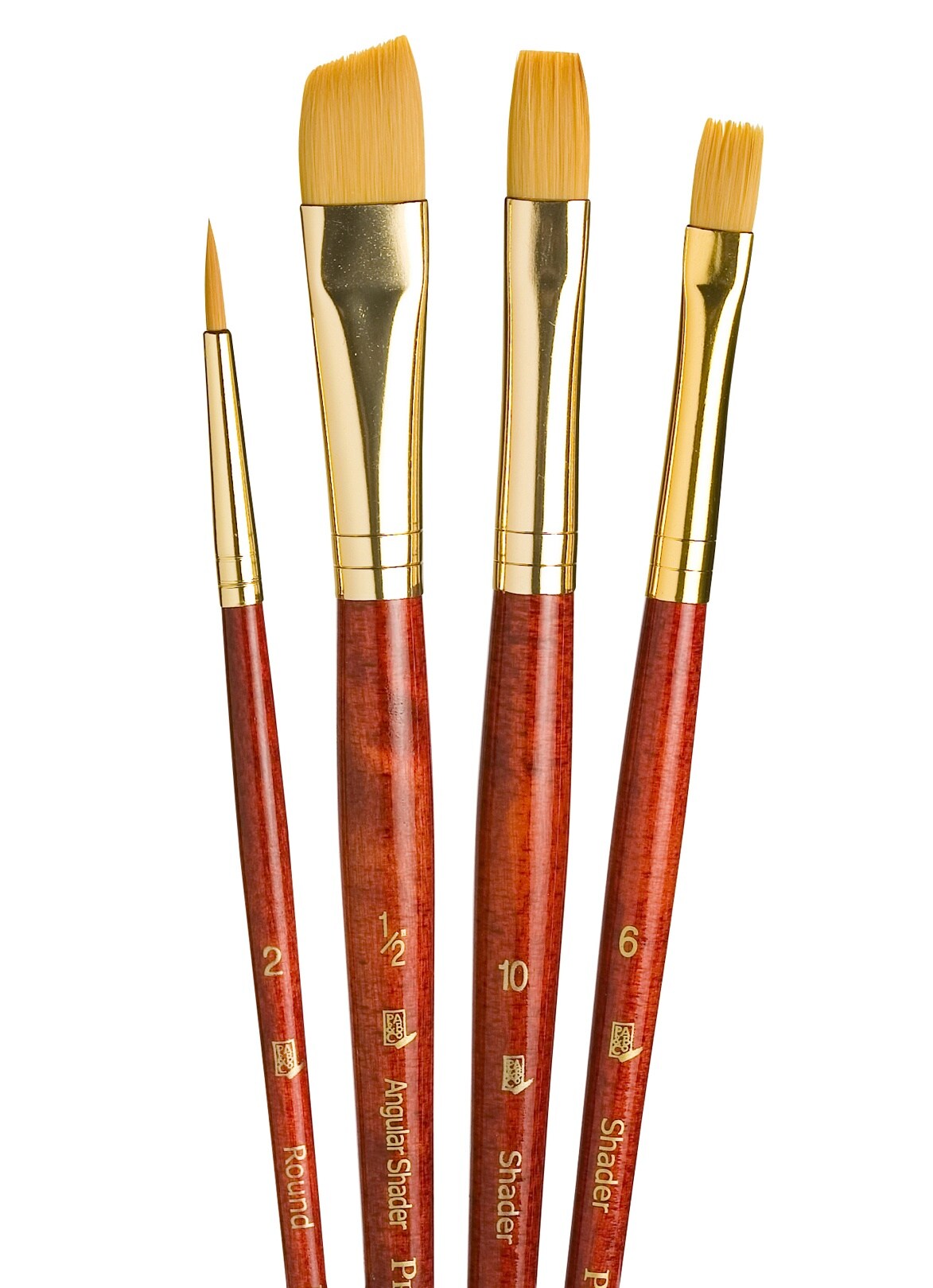 Princeton Real Value Golden Taklon Short Handle Brush Set-4/Pkg
