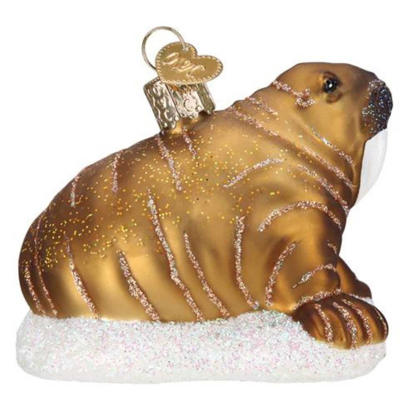 Old World Christmas 2.75 In Walrus Tree Ornament , Ornament Tusks Ocean Family