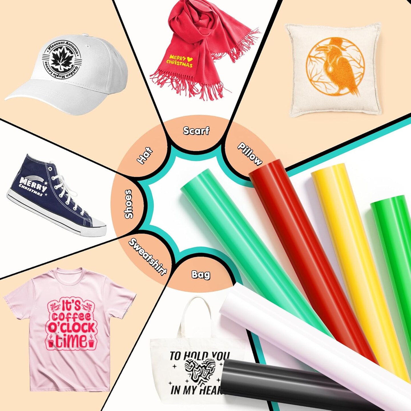 Black Iron on Vinyl Roll for Cricut