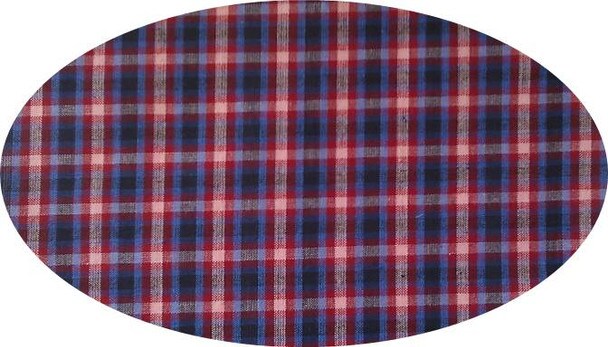 1 Yard Cotton Yarn Dyed Brushed Apparel Fabric, Blue/Black/Red, 40/42" Width