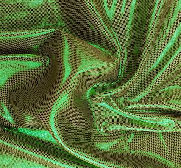 1 Yard Computer Foil Taupe/Green Fabric 44/45&#x22; Lightweight Sparkly Polyester for Dancewear &#x26; Apparel