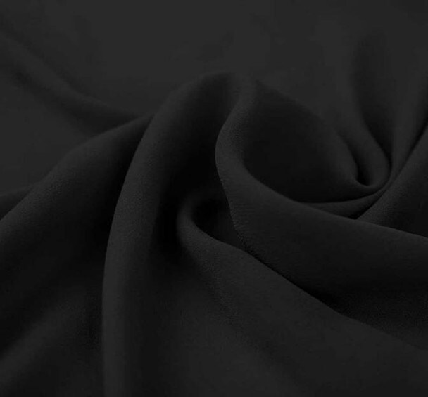 1 Yard Elegant Lightweight Wool Dobby Black Fabric 58/60" Wide Apparel & Craft
