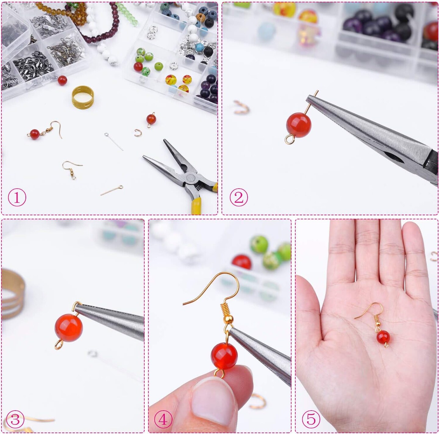 3200Pcs Jewelry Necklace Repair Kit with Jump Rings, Clasps (Bronze)