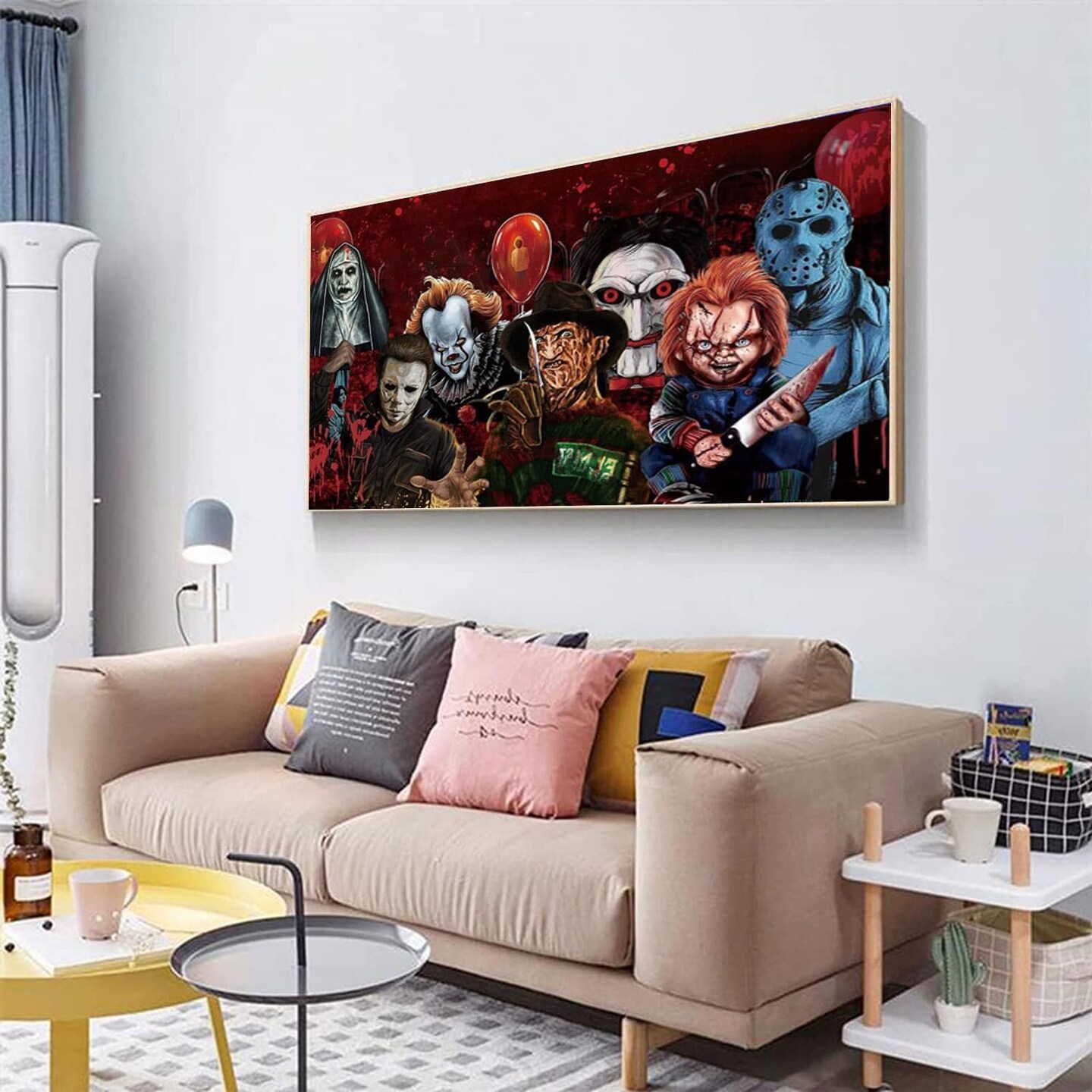 Halloween Paint by Numbers for Adults, Horror Large Paint by Number Kits for Beginner, Color Oil Painting Acrylic on Canvas Paints Without Frame for Home Wall Decor&#xFF08;16x24 Inch&#xFF09;