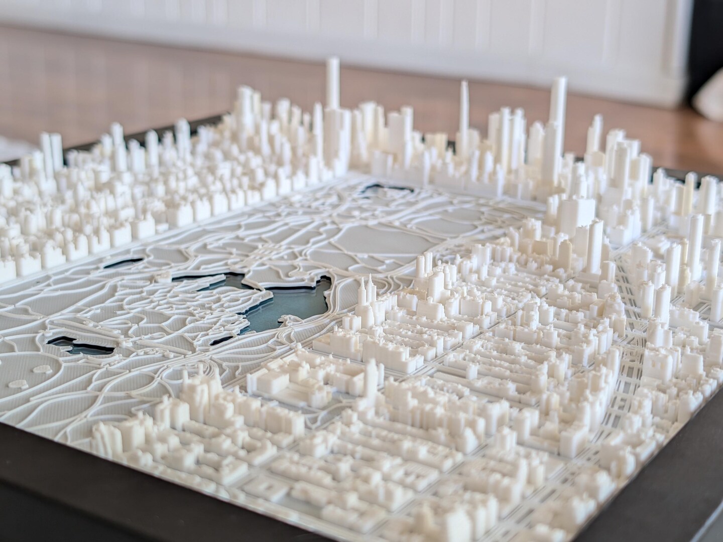 3D NYC Central Park South Half Map | Framed Central Park Art | 3D