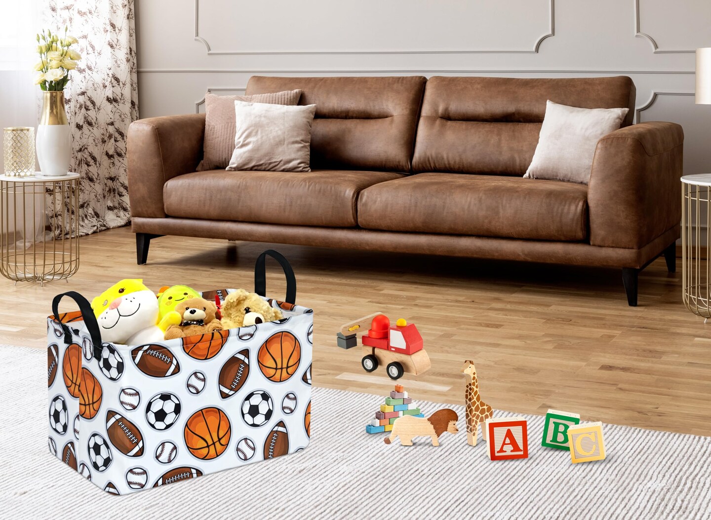 Rectangle Boys and Girls Storage Basket Storage Bin Baby Laundry Basket Laundry Hamper Storage Basket Fabric Organization Basket Toy Box Nursery Hamper for Clothes Toys Gift Basket With Handle