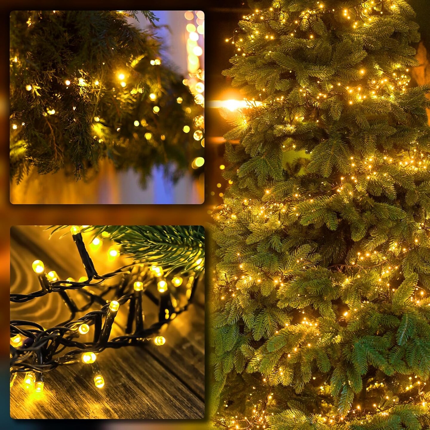 2 Pack Solar String Lights for Outside, 200 LED 72FT Solar Christmas Lights Outdoor with 8 Lighting Modes, IP65 Waterproof Solar String Lights Outdoor for Garden Party Tree Decor,Warm White