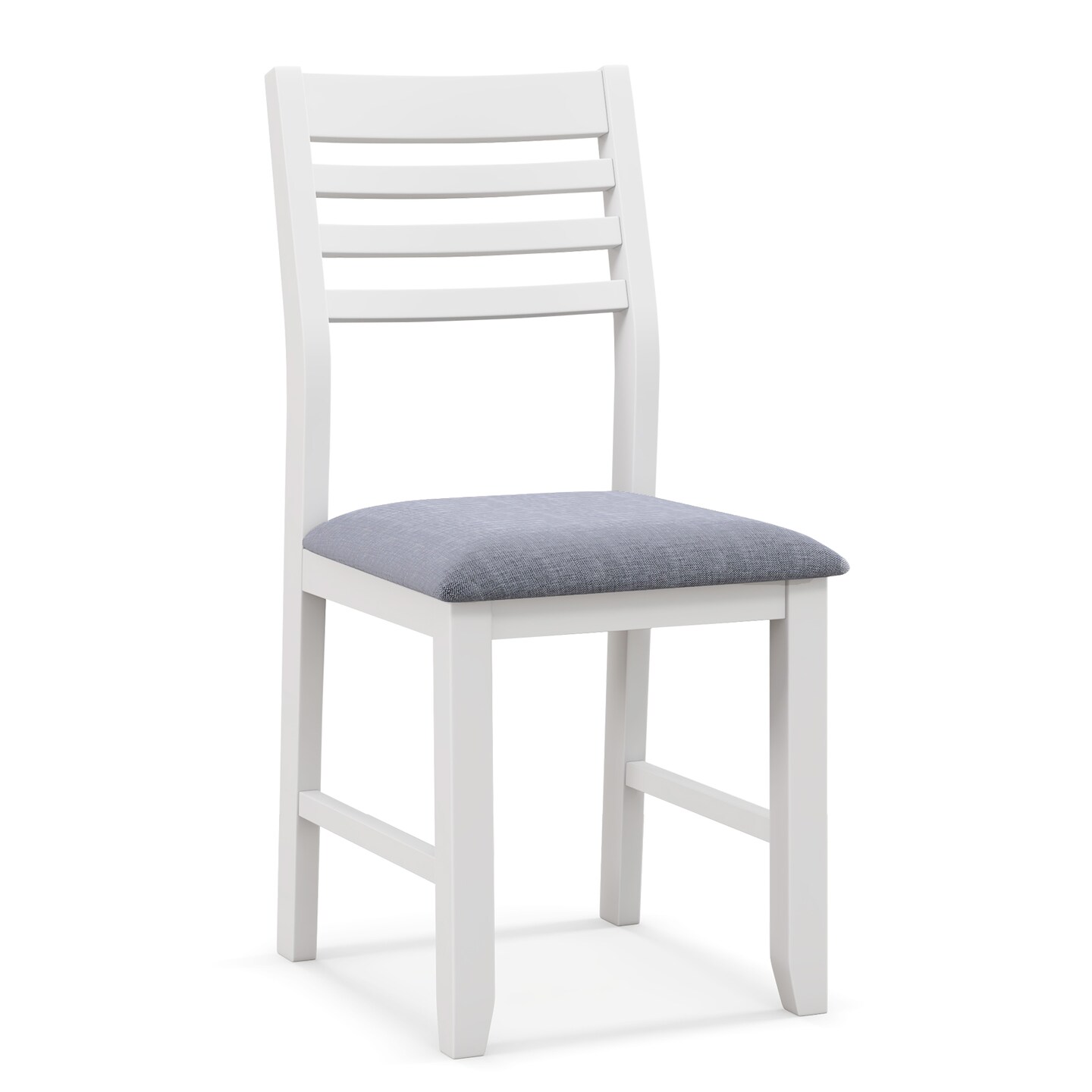 Wooden Dining Chair Set of 2 with Rubber Wood Frame and Padded Cushion