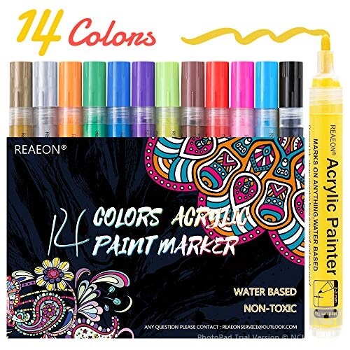 Reaeon Acrylic Paint Marker Set -14 Markers