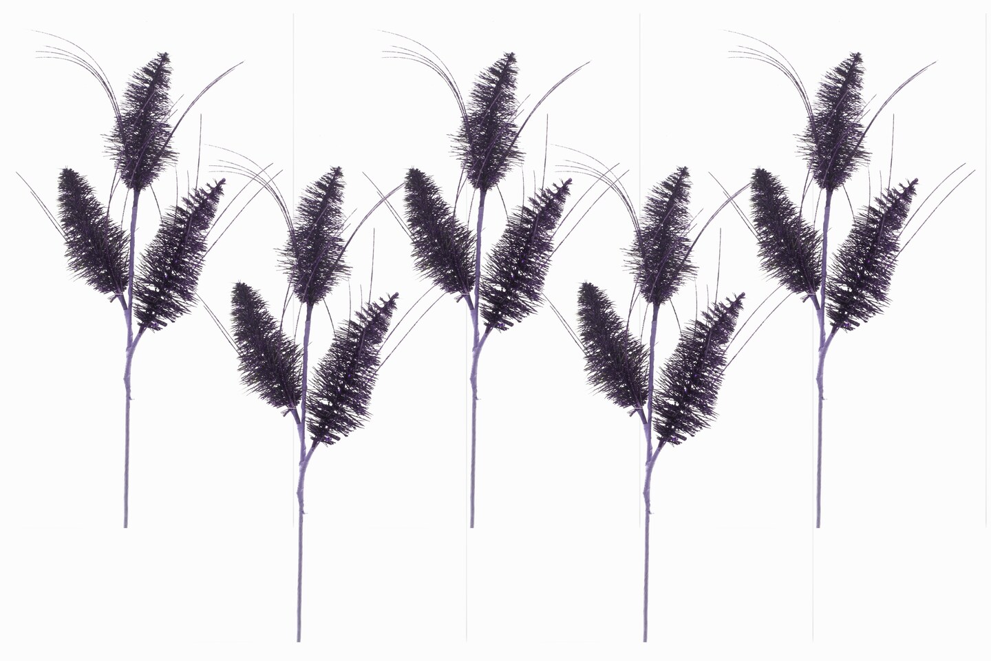 5 Pack of 30&#x22; Purple 3 Branch Picks with Glitter Enhancements