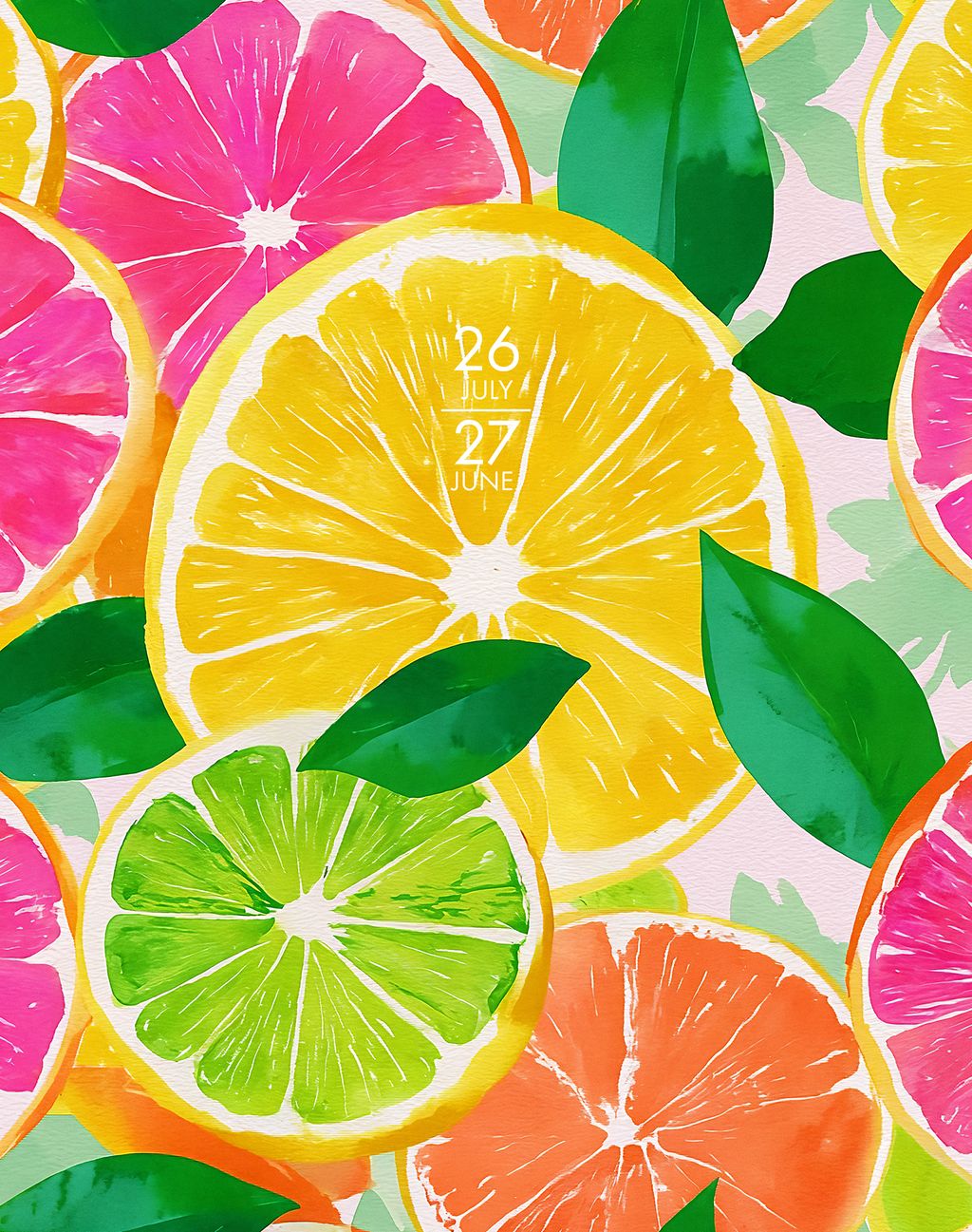 Citrus Squeeze Academic Year July 2026 - June 2027 7.5" x 9.5" Booklet Monthly Planner