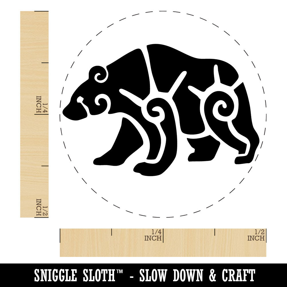 Tribal Southwestern Bear Sun Swirls Self-Inking Rubber Stamp Crafting Planners