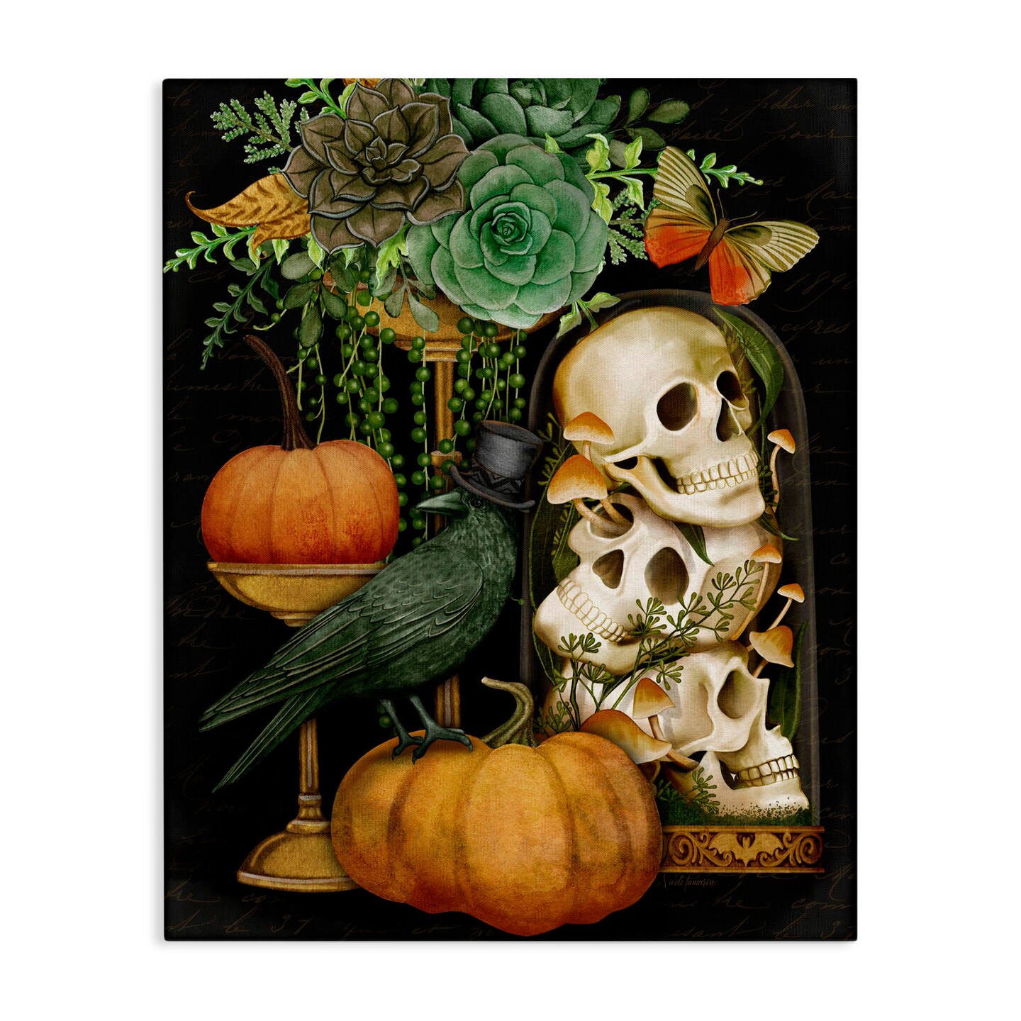 Stupell Industries Dark Academia Motif Canvas, design by Nicole Tamarin