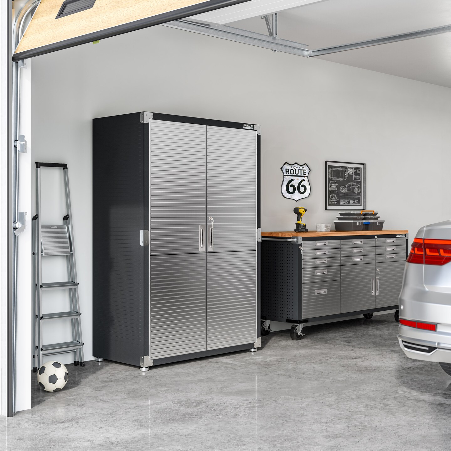 Seville Classics UltraHD Storage Cabinet, 48" W x 24" D x 72" H