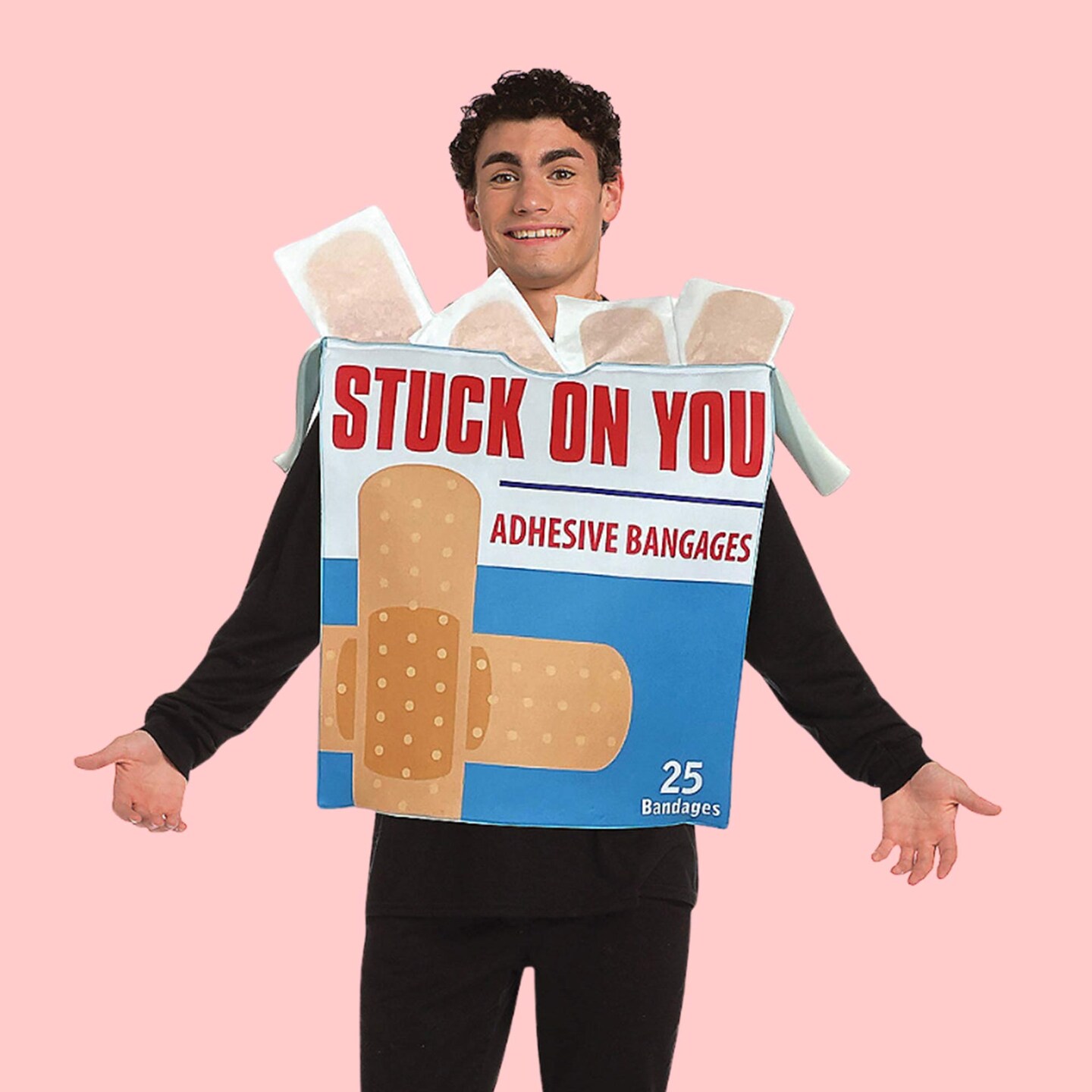 Stuck On You Bandages Box Adult Costume Funny First Aid Halloween Outfit