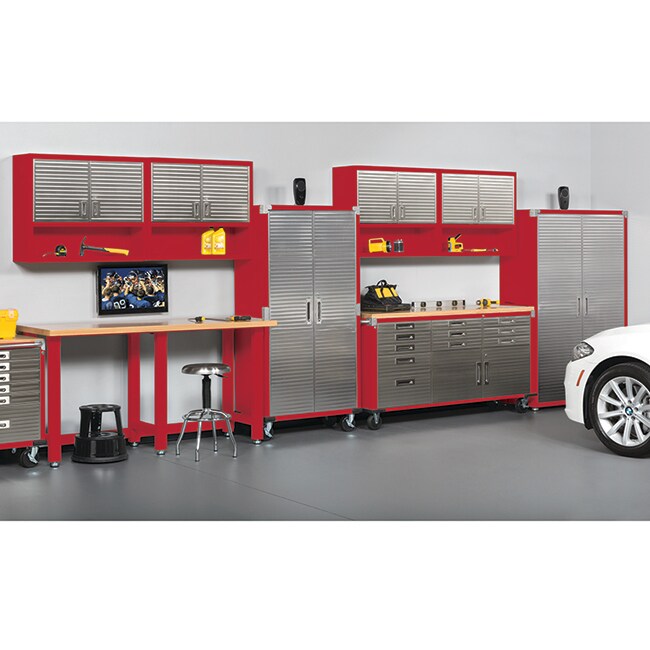 Seville Classics UltraHD Lighted Workcenter w/ Wood Top and Pegboard