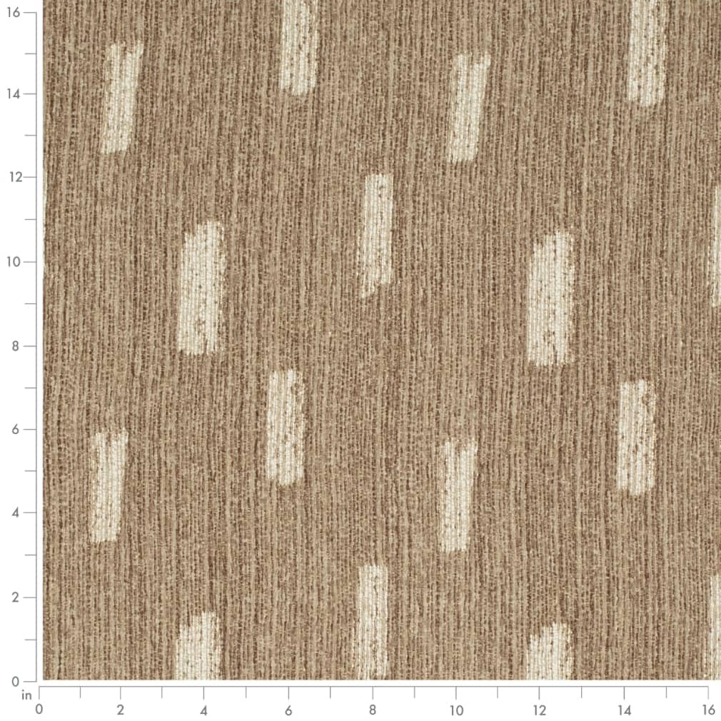 Beige & Brown Abstract Woven Pattern Upholstery Fabric by The Yard - SKU: Zachary Tan