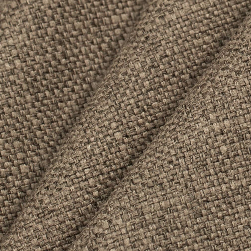 Brown Linen Look Textured Upholstery Fabric by The Yard - SKU: Lambert Cocoa
