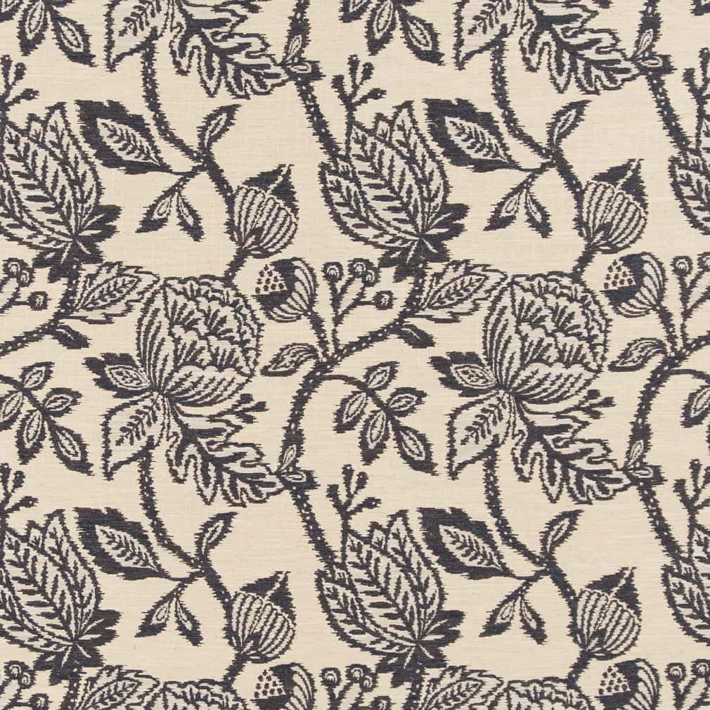 Blue Floral Woven Pattern Upholstery Fabric by The Yard - SKU: Bali Bluestone