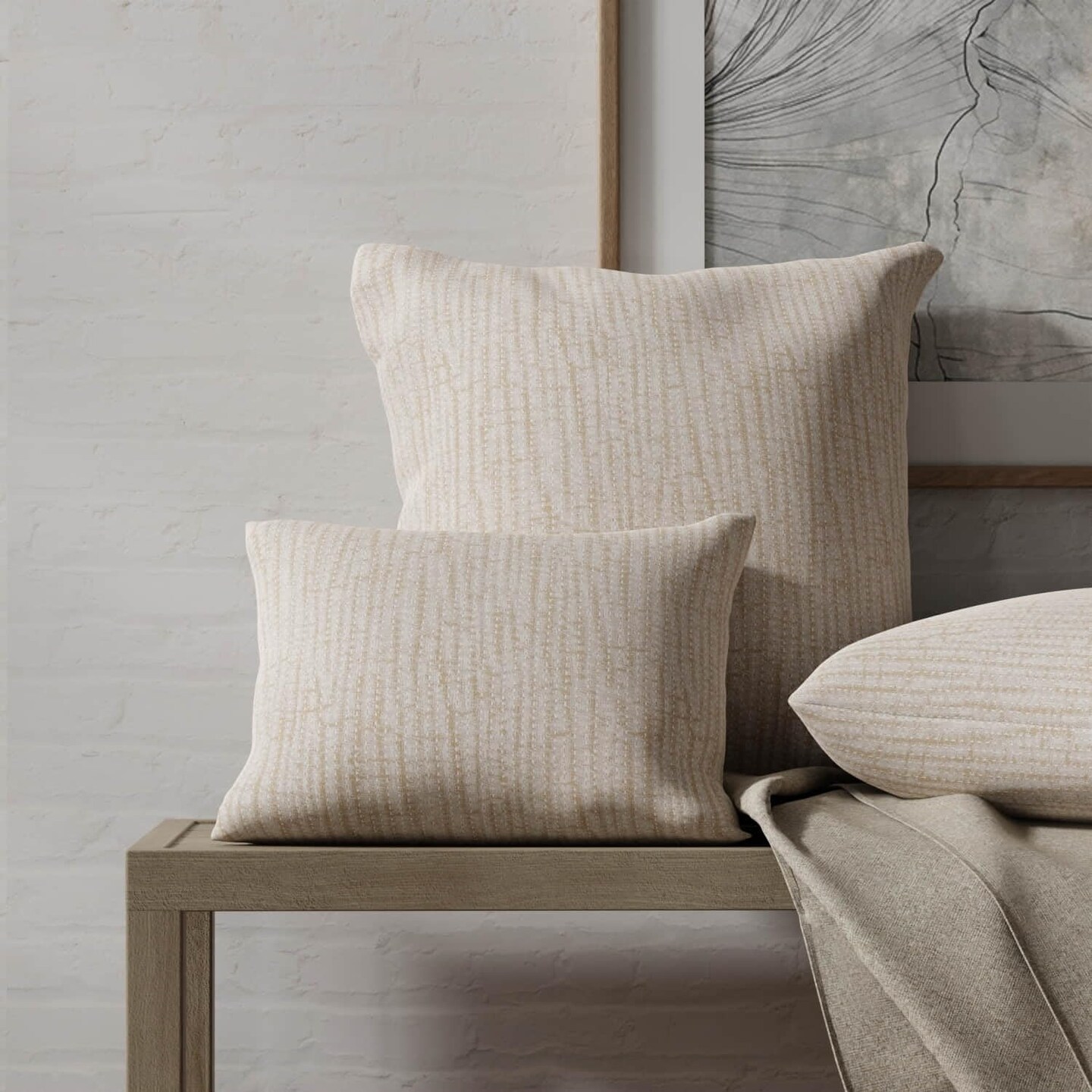 Natural Stain Resistant Performance Pet Friendly Abstract Woven Pattern Upholstery Fabric by The Yard - SKU: Jacob Bisque