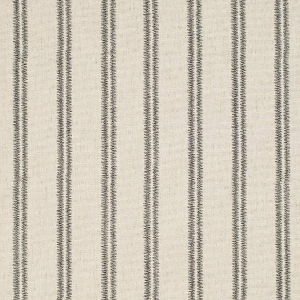 Black & Beige Global Stripe Print Cotton Linen Blend Upholstery Fabric by The Yard - SKU: Denny Iron
