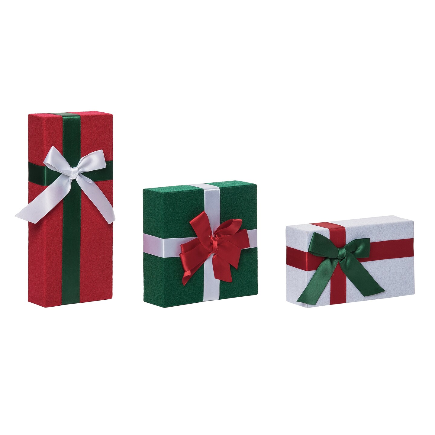 Multicolor Christmas Faux Gift Block Decor Set of 3 MDF | Michaels