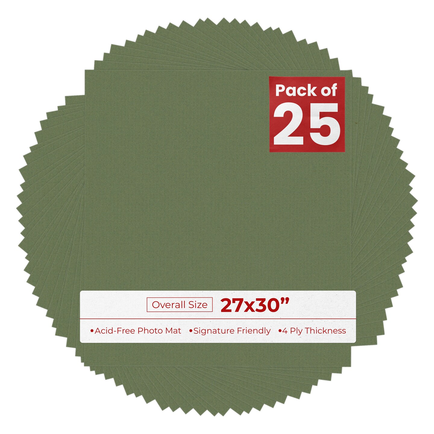 Dill Green 27x30 Uncut Mat Board - Blank Sheets, No Opening, Color ...