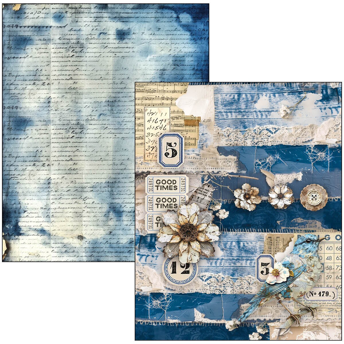 Ciao Bella LuMania - Mixed Media Book Urban Blue Denim A4 Maxi
