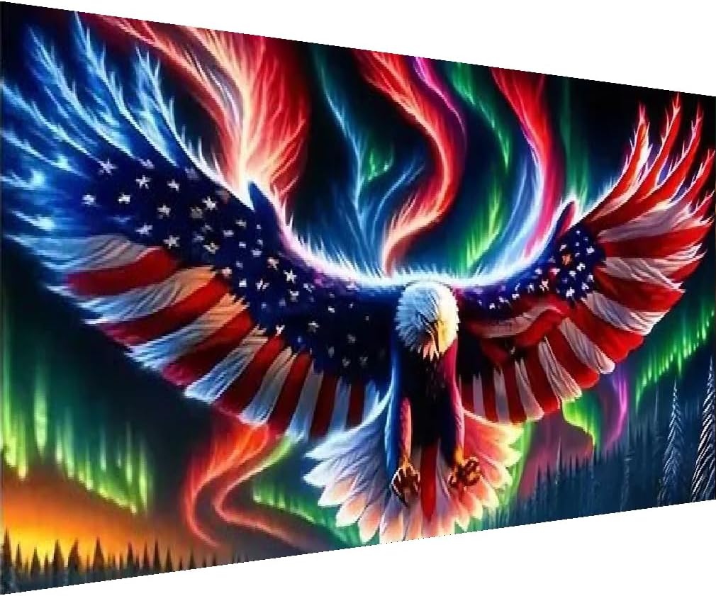 5D Eagle Diamond Painting for Adults - Large Size Amercia Eagle Diamond Painting Kits, DIY Full Drill Diamond Art Kits for Adults