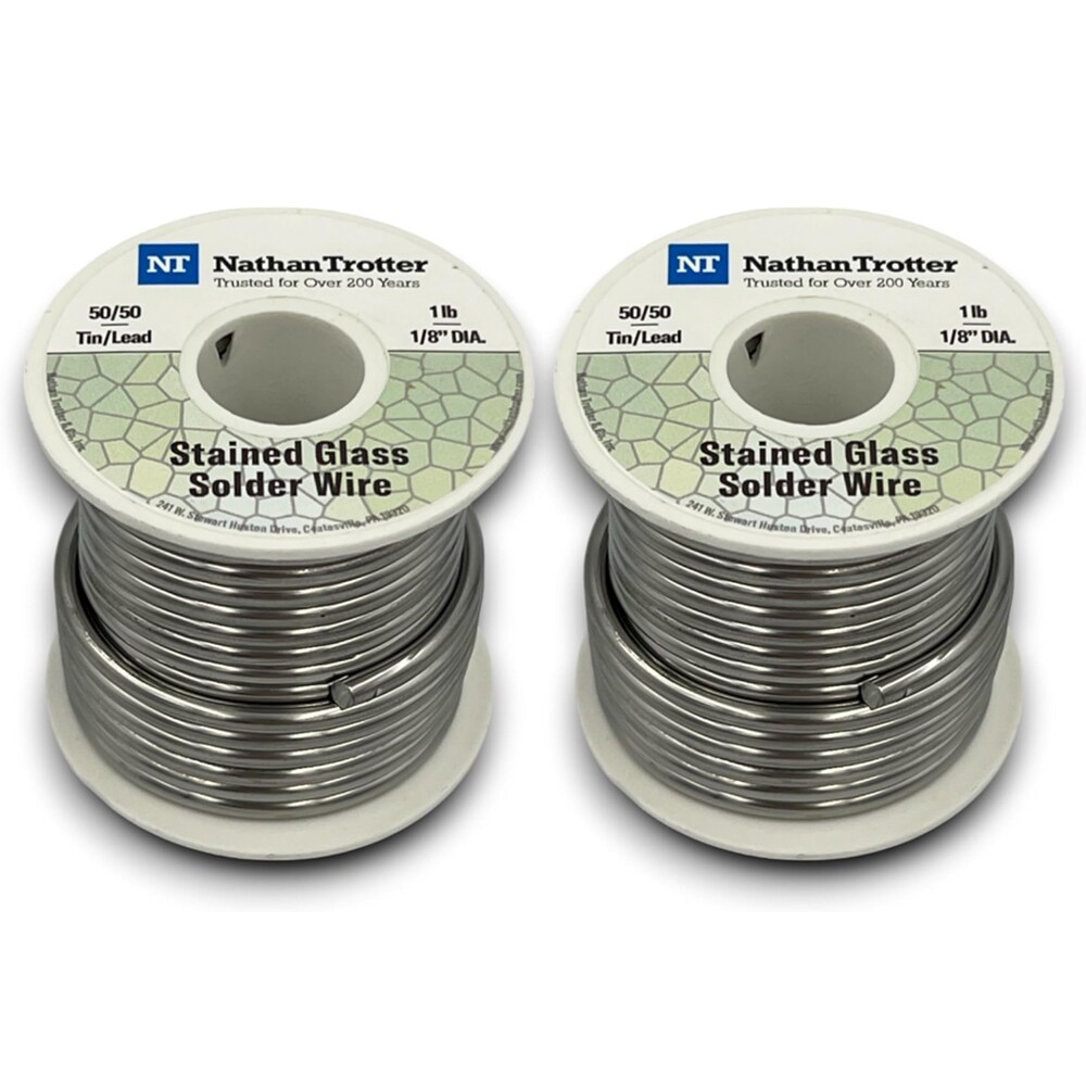 2 PACK--Nathan Trotter 50/50 Solder 1lb.Spool for Glass Projects & Other Crafts