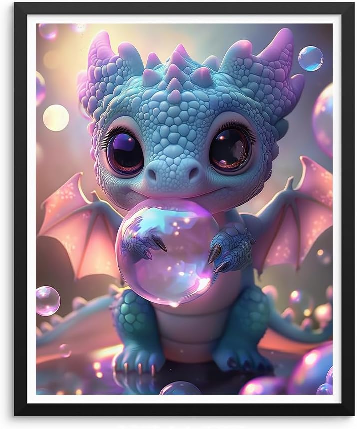 Paint by Numbers for Adults – Dragon Baby Canvas Kit, 16x20in
