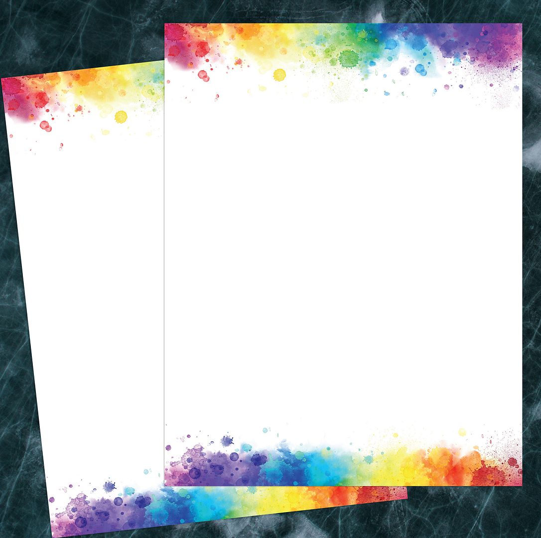 Great Papers! Rainbow Burst Letterhead, for Invitations, Announcements and Personal Messages, Printer Friendly 8.5&#x201D;x11&#x201D;, 50 Pack