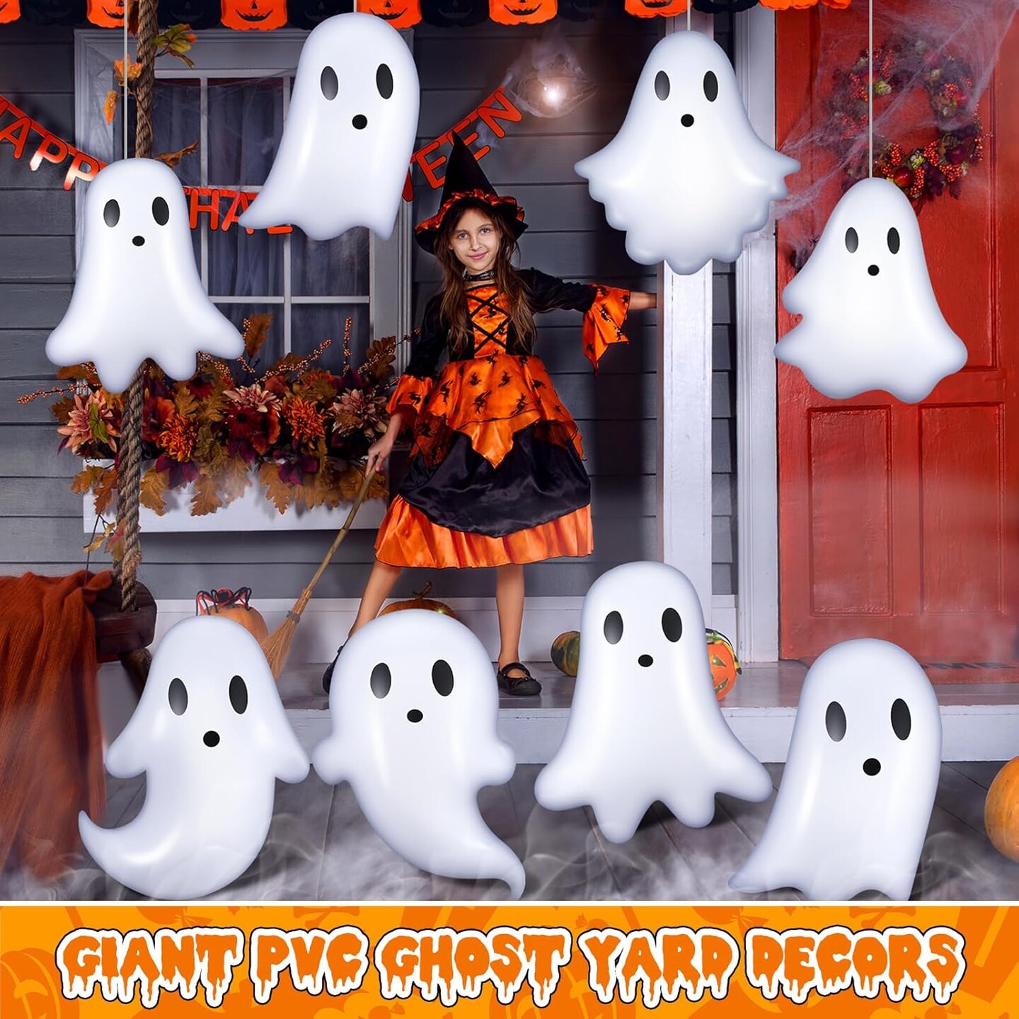 Halloween Inflatable Hanging Ornaments PVC Ghost Yard(Halloween)