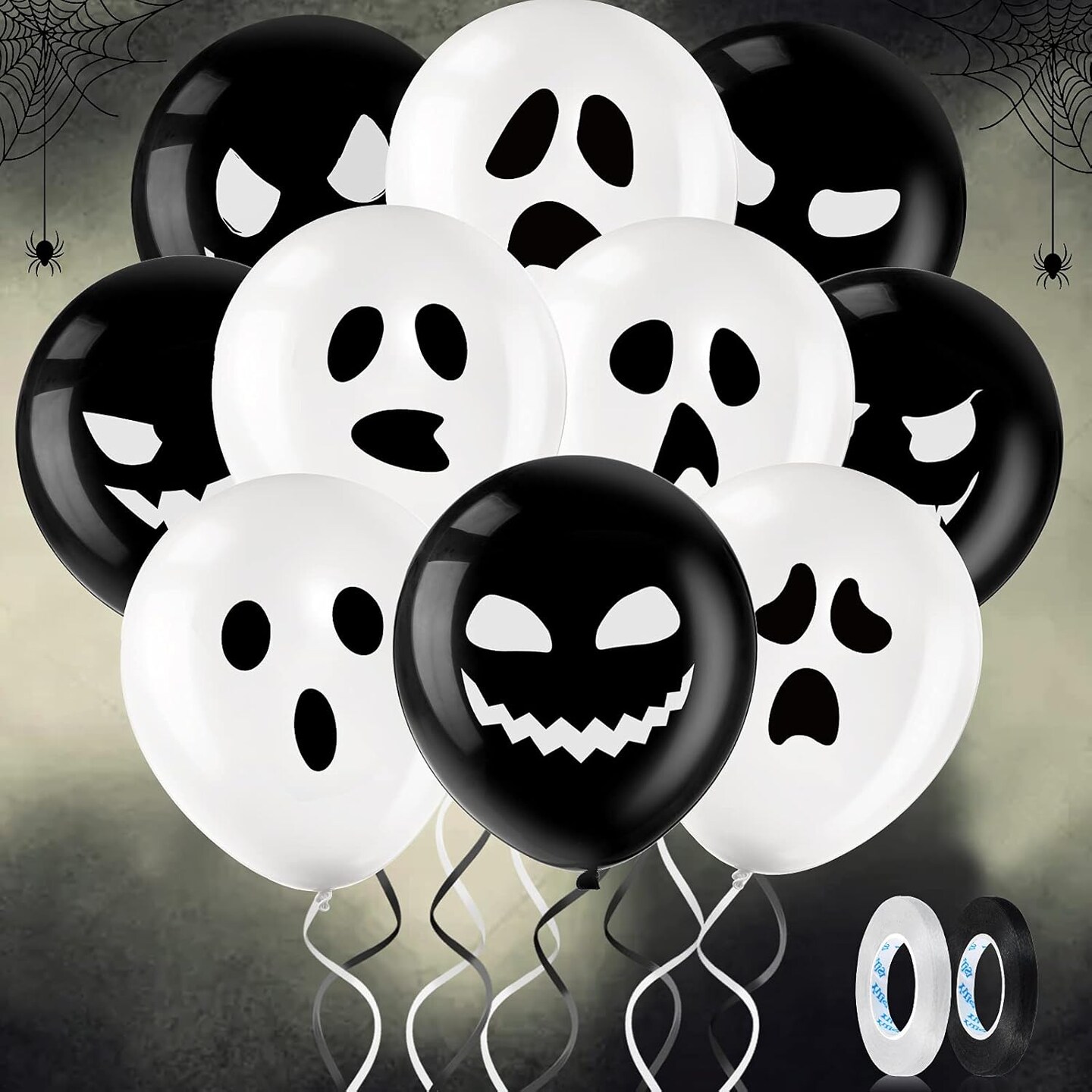 50 Halloween Balloons Decor (Black)