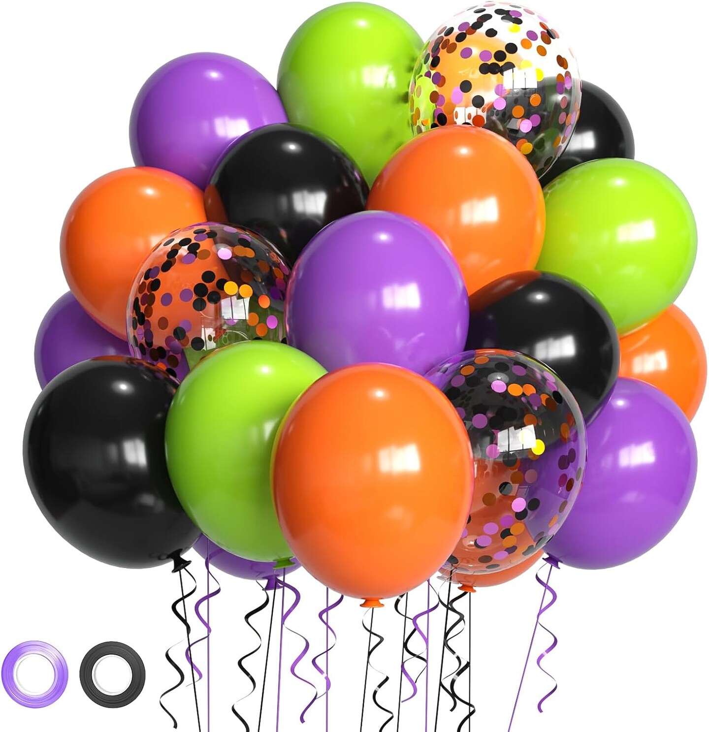 Halloween Party Balloons (Black Orange)