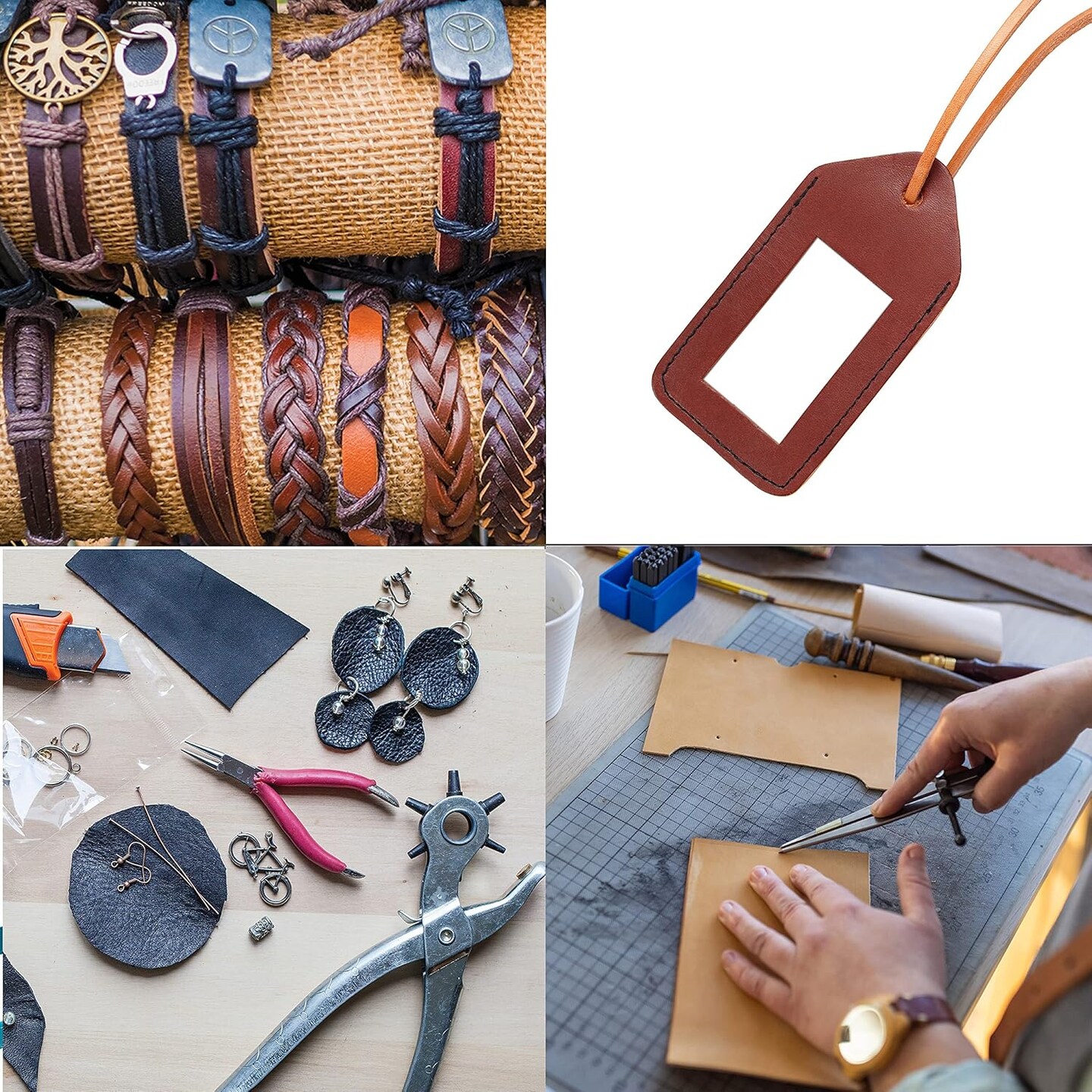 The Beadsmith Leather Remnants – Scrap Leather Made from Real Cow or Kudu Hide, Various Sizes and Colors per Bag