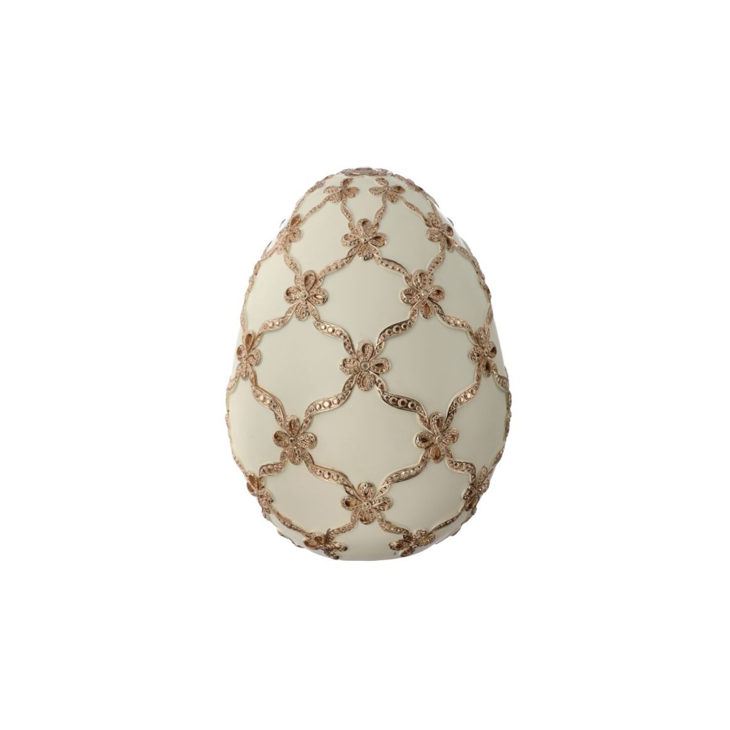 Ivory & Gold Gilded Lattice Decorative Egg Spring Decor-MT26232-IVCH