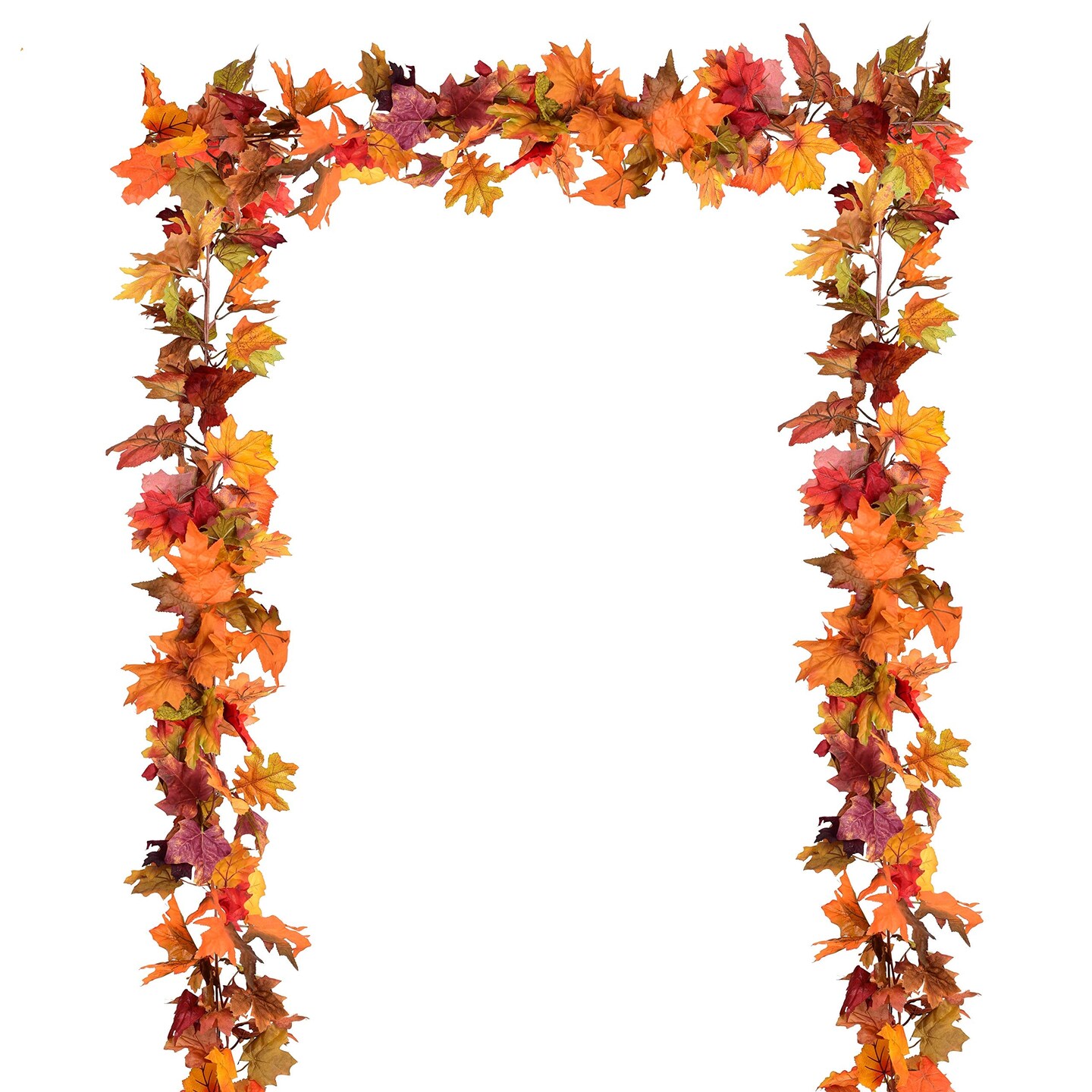 Artiflr 2 Pack Fall Garland Maple Leaf Clearance, 5.9Ft/Piece Hanging Vine Garland Artificial Autumn Foliage Garland Thanksgiving Decor for Home Wedding Fireplace Party Christmas