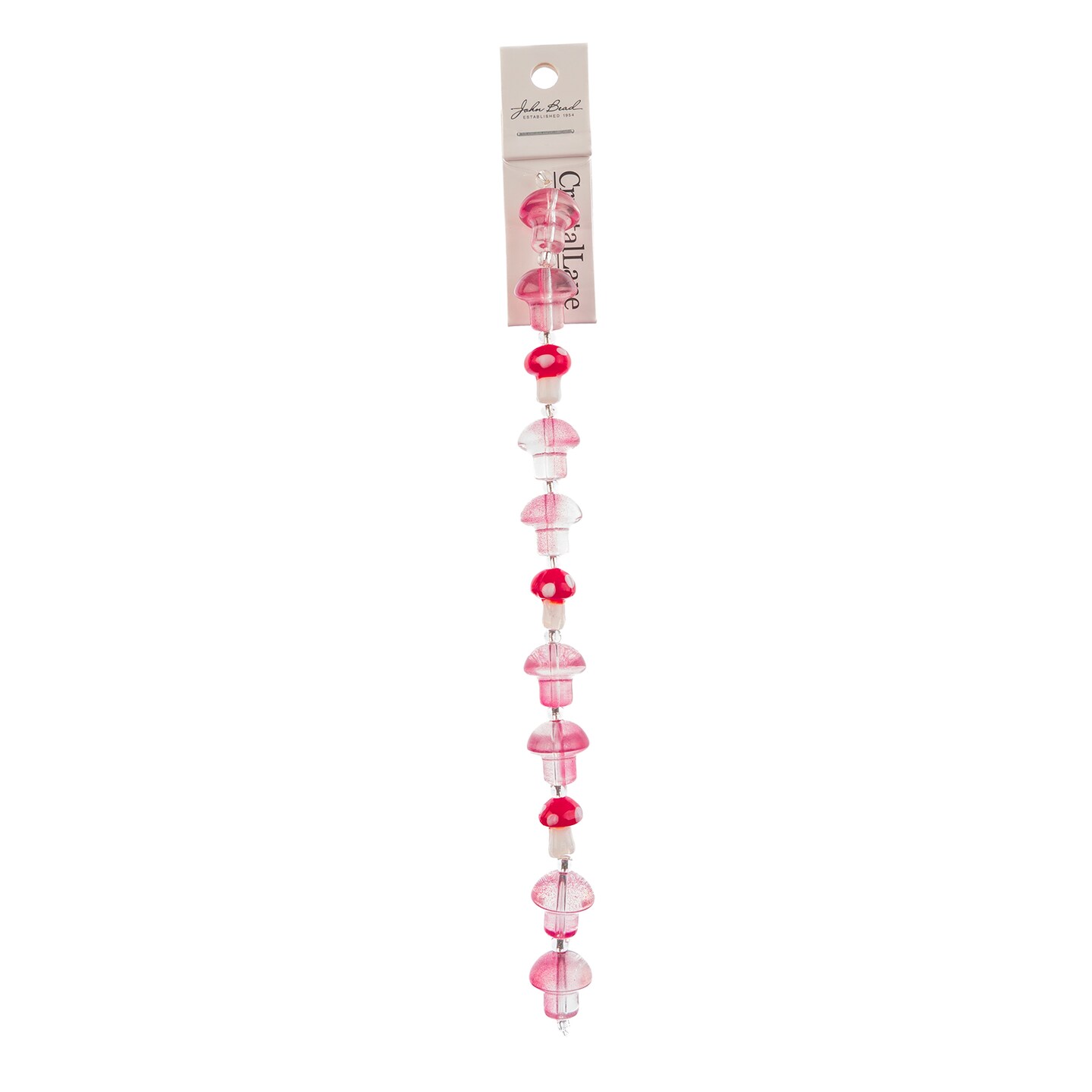 Crystal Lane DIY Glass Garden 13x14mm Mushroom Bead Strand, 11pcs