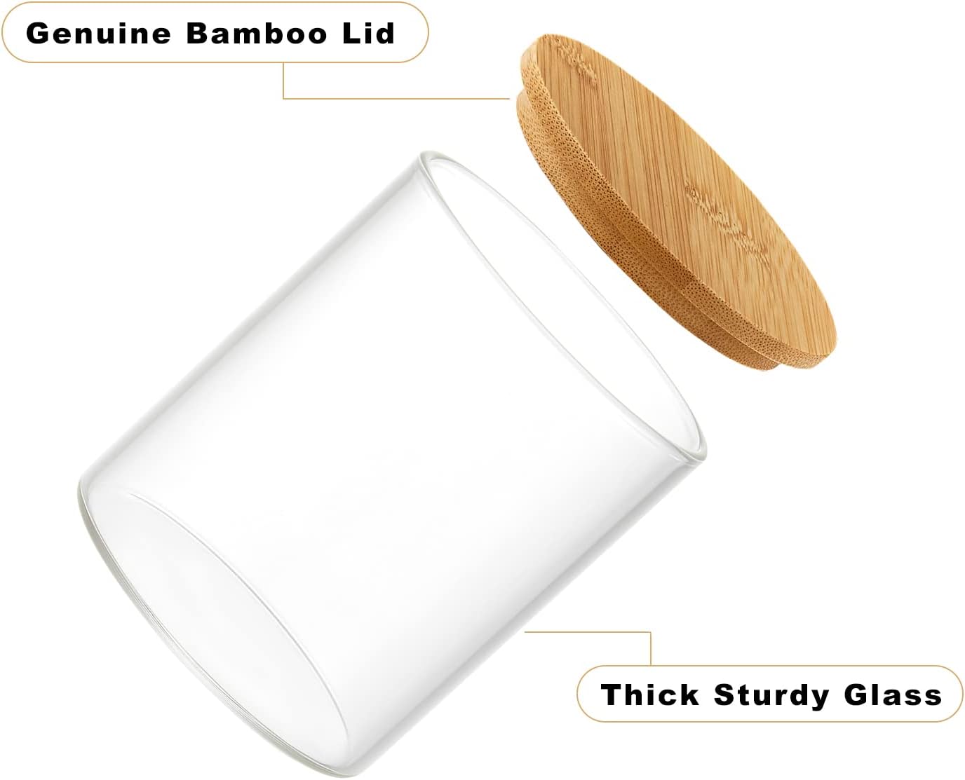 3-Pack Glass Q-Tip Holders – Clear Apothecary Jars for Cotton Swabs, Balls & Bathroom Storage (20oz & 11oz)