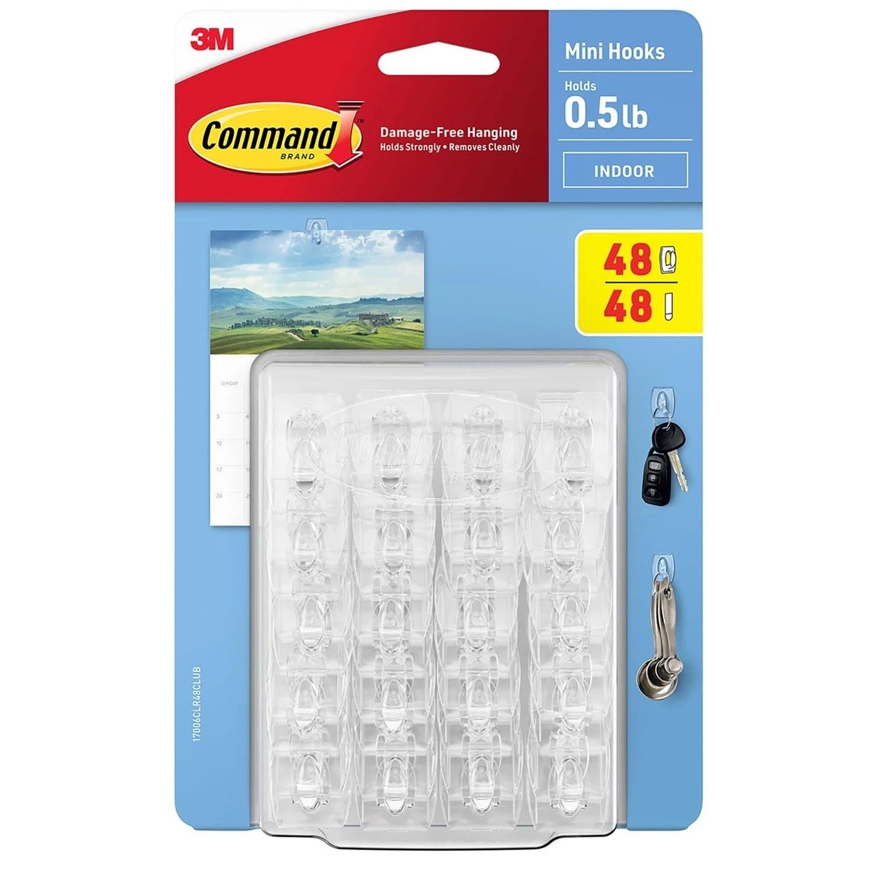 Command Mini Wall Hooks Clear (48 Hooks + 48 Command Strips)