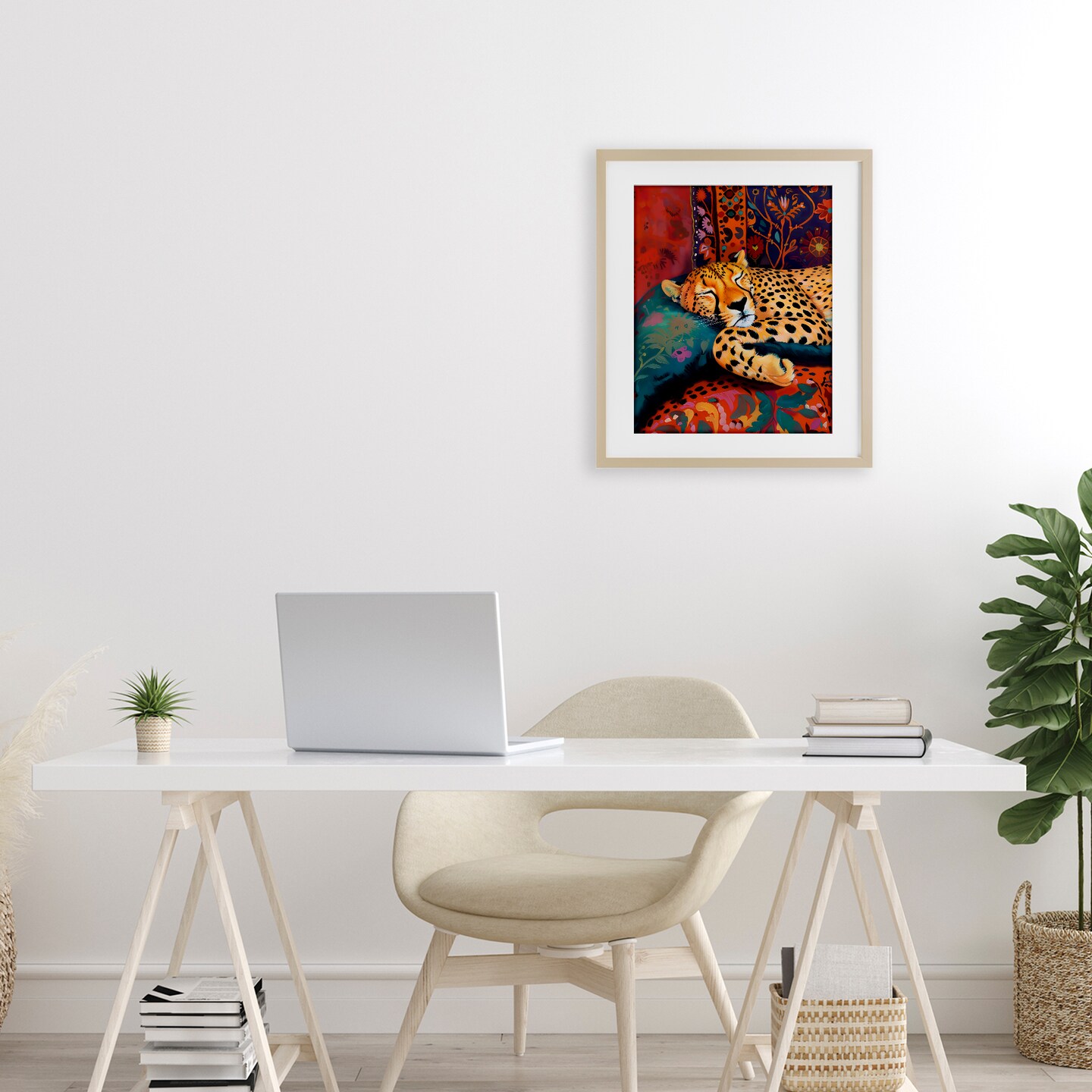 Stupell Industries Cozy Cheetah Boho Textiles Black Framed Print Under Glass, design by Creative Studio