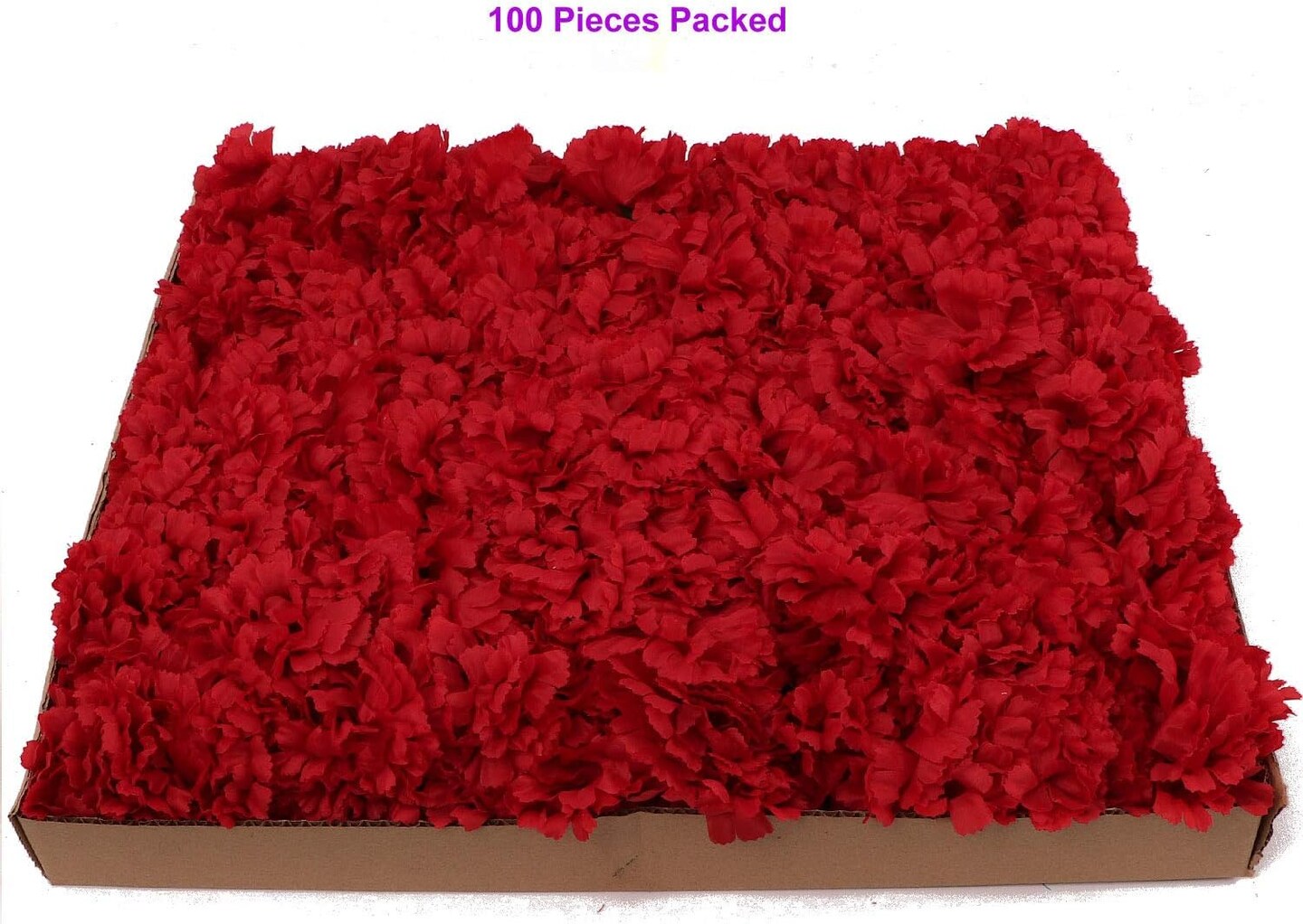 100-Pack: Burgundy Silk Carnation Flower Picks, Floral Home by Artificial Flowers