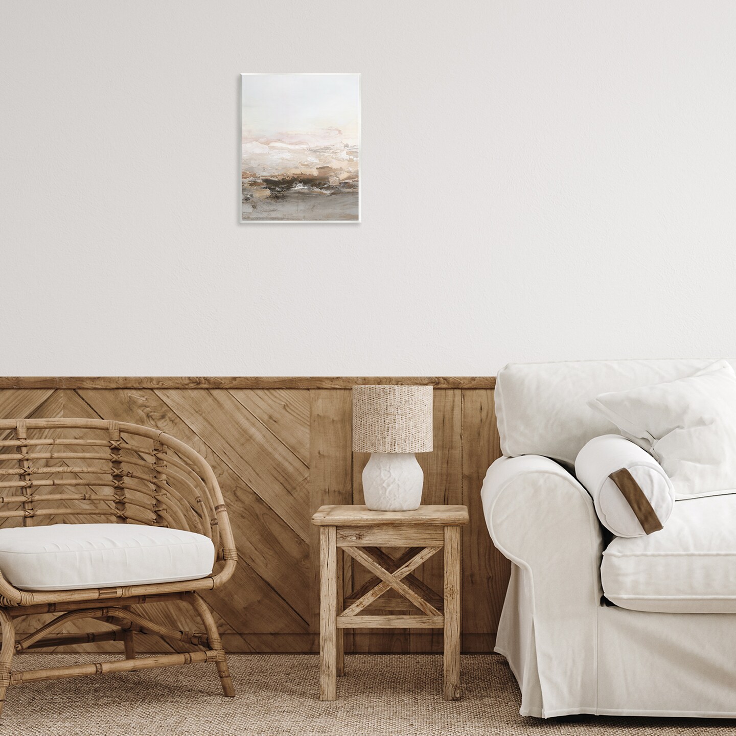 Stupell Industries Neutral Toned Abstract Horizon Wall Plaque Art, design by Hazel J.