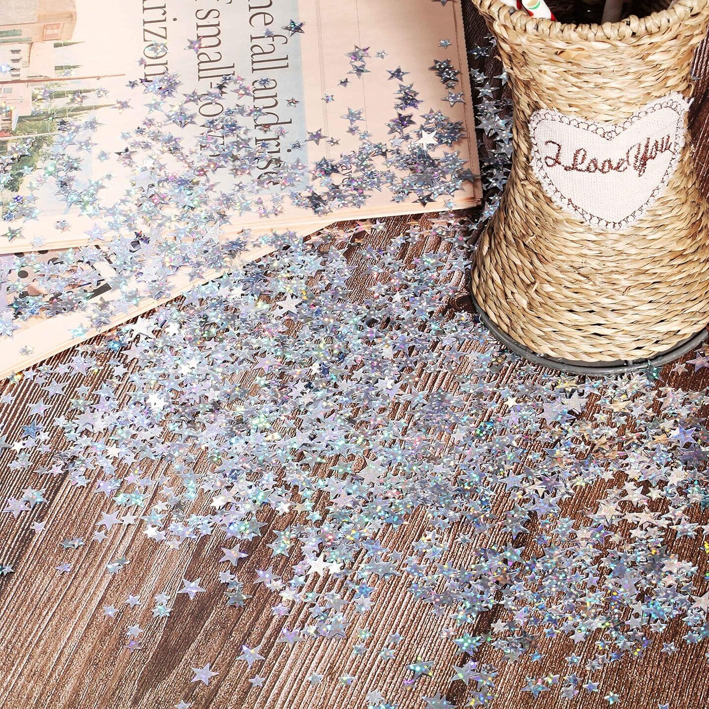 60g Star Confetti Glitter Table Confetti (Glitter Silver)