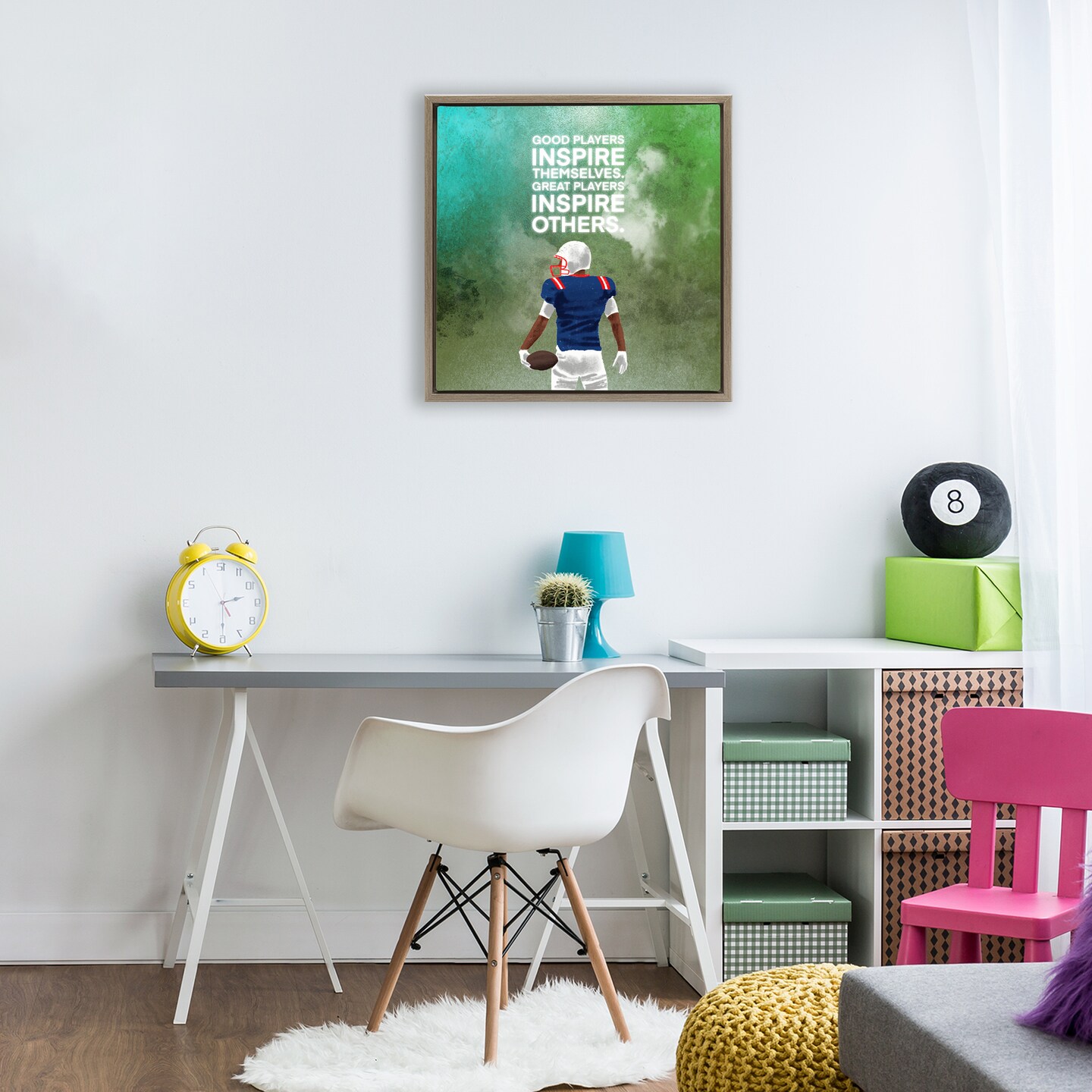 Stupell Industries Great Players Inspiring Athlete Quote Black Framed Floater Canvas Wall Art, design by Marcus Prime